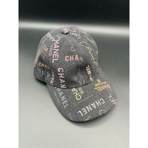Chanel CC 22P dark denim logo all over cap